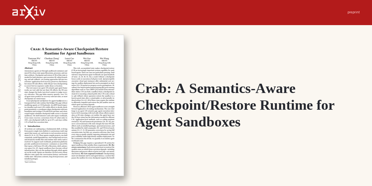Agent sandbox gains checkpoint-restore